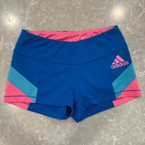 Adidas Climalite Royal Blue Pink Colorblock Athletic Boy Shorts Size Small EUC
